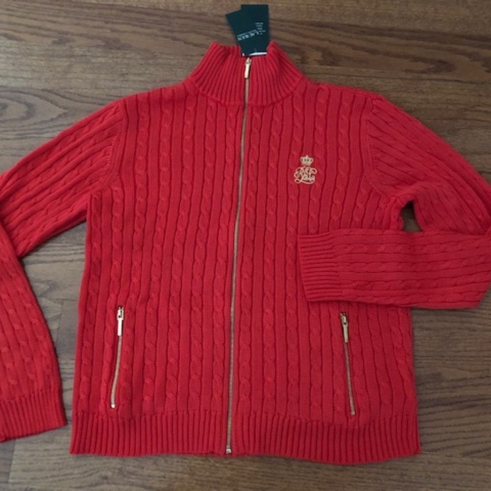 Ralph Lauren  Zip Knit Sweater.  Size: XXL. Plus - Picture 4 of 5